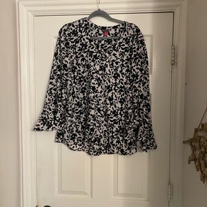 Floral Black and White Women's Top